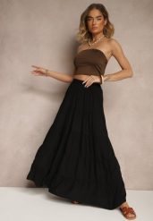 Czarna Spódnica z Bawełny Ozdobiona Falbanami Nevolae. Czarne spódnice damskie Renee, na co dzień, l, bez wzorów, z bawełny, eleganckie, maxi. Za 54.99 zł.