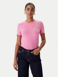Versace Jeans Couture T-Shirt 80HAHT02 CJ03T Różowy Slim Fit. Czerwone t-shirty damskie Versace Jeans Couture, xl, bez wzorów, z bawełny, bez kołnierzyka. Za 419.99 zł.