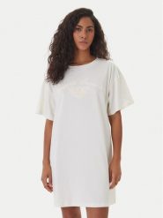 Emporio Armani Sukienka codzienna EW004078 AF20244 U1131 Biały Regular Fit. Białe sukienki damskie Emporio Armani, bez wzorów, z bawełny, bez ramiączek. Za 469.99 zł.