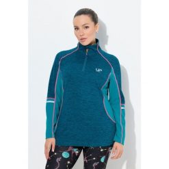 Damskie Bluzka funkcyjna slim fit stójka zamek błyskawiczny długi rękaw. Niebieskie koszulki sportowe damskie Ulla Popken, plus size, bez wzorów, z elastanu, bez ramiączek. W wyprzedaży za 223.99 zł.