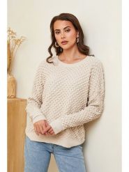 Soft Cashmere Sweter w kolorze beżowym rozmiar: 34/36. Brązowe swetry klasyczne damskie Soft Cashmere, bez kołnierzyka. Za 142.18 zł.