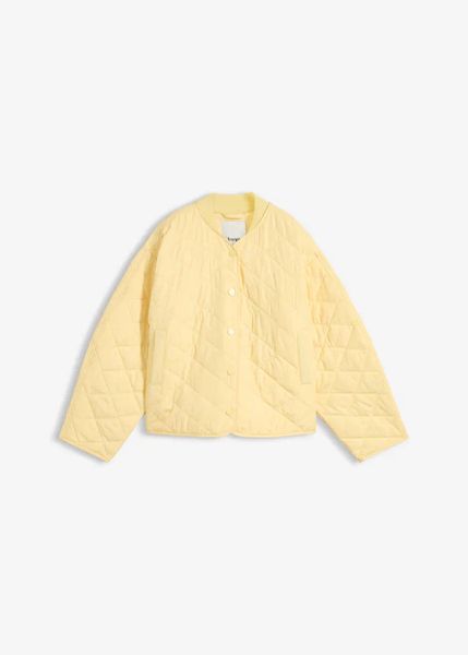 Kurtka pikowana oversize. Żółte kurtki damskie bonprix, bez wzorów, bez kaptura. Za 142.99 zł.
