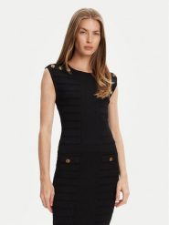 Guess Bluzka W5YR12 Z0130 Czarny Regular Fit. Czarne bluzki damskie Guess, s, z aplikacjami, z syntetyku, bez kołnierzyka, bez ramiączek. Za 259.99 zł.