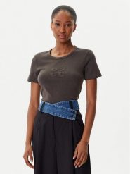 Desigual T-Shirt Praga 25WWTK46 Szary Regular Fit. Szare t-shirty damskie Desigual, m, bez wzorów, z bawełny, bez kołnierzyka. Za 219.99 zł.