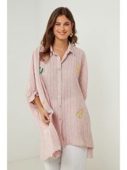 Lin Passion Tunika w kolorze jasnoróżowym rozmiar: 40/42. Różowe tuniki damskie Lin Passion, bez wzorów, klasyczne, bez kołnierzyka, bez ramiączek. Za 173.99 zł.