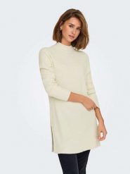 ONLY Sweter w kolorze kremowym rozmiar: XL. Brązowe swetry klasyczne damskie Only, xl, ze splotem, bez kołnierzyka. Za 92.21 zł.