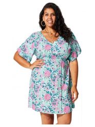 Aller Simplement Sukienka w kolorze turkusowo-jasnoróżowym rozmiar: 42/44. Różowe sukienki damskie Aller Simplement, bez wzorów, z wiskozy, bez ramiączek. Za 78.99 zł.