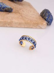 Charlize Pozłacany pierścionek z lapis lazuli i kamieniami ozdobnymi rozmiar: onesize. Niebieskie pierścionki damskie Charlize, z lazurytem, pozłacane. Za 100.28 zł.