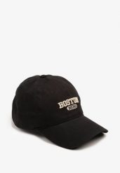 Czarna Czapka Bawełniana z Daszkiem i Haftowanym Napisem Volaya. Czarne czapki z daszkiem damskie Born2be, bez wzorów, z bawełny. Za 34.99 zł.