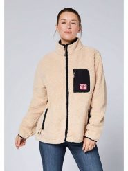 Chiemsee Kurtka polarowa w kolorze beżowo-czarnym rozmiar: M. Brązowe kurtki damskie Chiemsee, m, bez wzorów, z polaru, bez kaptura. Za 173.99 zł.