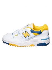 New Balance Sneakersy w kolorze biało-żółto-niebieskim rozmiar: 35,5. Białe obuwie sportowe damskie New Balance, bez zapięcia. Za 171.28 zł.