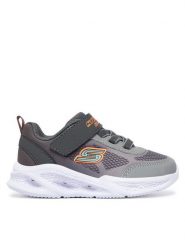 Skechers Sneakersy Meteor-Lights-Krendox 401495N/CCGY Szary. Szare buty sportowe chłopięce Skechers, z materiału, bez zapięcia. Za 159.99 zł.