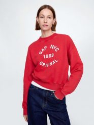 GAP Bluza w kolorze czerwonym rozmiar: XS. Czerwone bluzy damskie GAP, xs, bez wzorów, z bawełny, bez kaptura. Za 96.60 zł.