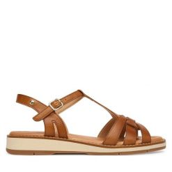 Sandały Pikolinos. Brązowe sandały damskie Pikolinos, bez wzorów, bez obcasa, na płaskiej podeszwie, bez zapięcia. Za 559.99 zł.