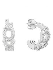 Tamaris Kolczyki-półkreole z cyrkoniami rozmiar: onesize. Szare kolczyki damskie Tamaris, z cyrkonią, srebrne. Za 152.99 zł.