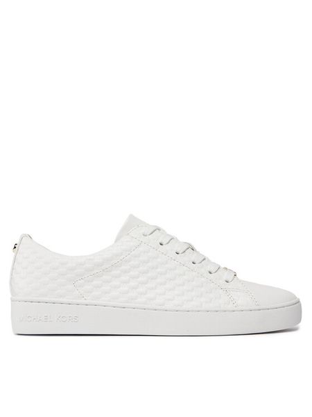 MICHAEL Michael Kors Sneakersy Keaton Lace Up 43R4KTFS1L Biały. Białe obuwie sportowe damskie MICHAEL Michael Kors, ze skóry, bez zapięcia. Za 539.99 zł.