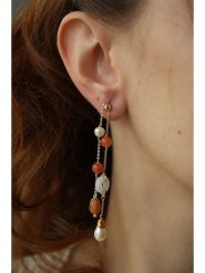 Pierres delicates Kolczyki w kolorze białym z perłami rozmiar: onesize. Pomarańczowe kolczyki damskie Pierres delicates, z agatem, z mosiądzu. Za 65.99 zł.