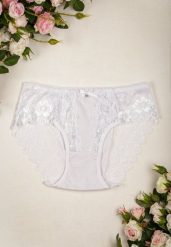 Białe Majtki Ozdobione Koronką Figi Abrietta. Białe figi Born2be, z aplikacjami, z jeansu. Za 9.99 zł.