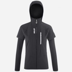 Kurtka Softshell RUTOR XCS AIR dla kobiet. Czarne kurtki damskie Millet, m, bez wzorów, z materiału, bez kaptura. Za 757.25 zł.