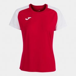 Koszulka do piłki nożnej damska Joma Academy IV. Białe bluzki damskie Joma, m, bez wzorów, sportowe, bez kołnierzyka, bez ramiączek. Za 136.99 zł.