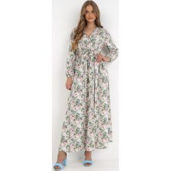 Jasnobeżowa Sukienka Partharpia. Brązowe sukienki damskie Born2be, z aplikacjami, z materiału, bez ramiączek. Za 179.99 zł.