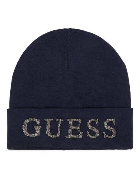Guess Czapka AW5398 POL01 Granatowy. Niebieskie czapki damskie Guess, na zimę, z aplikacjami, z wiskozy. Za 154.99 zł.
