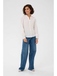 Kaffe Bluzka w kolorze białym rozmiar: 44. Białe bluzki damskie Kaffe, bez wzorów, z bawełny, bez kołnierzyka, bez ramiączek. Za 104.99 zł.