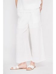 Le Jardin du Lin Lniane kuloty w kolorze białym rozmiar: 42. Białe spodnie materiałowe damskie Le jardin du lin, bez wzorów, ze lnu. Za 130.99 zł.