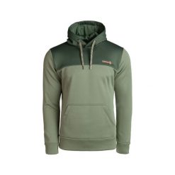 Bluza DUERO MIX z regulowanym kapturem, logo z przodu i kieszenią kangurkową. Zielone bluzy damskie Izas, uniwersalny, bez wzorów, z jeansu. Za 204.30 zł.
