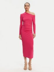 Rinascimento Sukienka koktajlowa CFC0122524003 Różowy Slim Fit. Czerwone sukienki damskie Rinascimento, bez wzorów, z syntetyku, wizytowe, bez ramiączek. Za 249.99 zł.