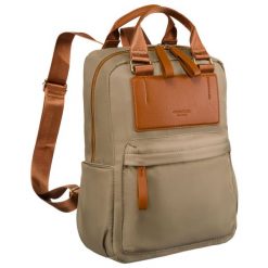 Plecak damski Peterson PTN JN-07 khaki. Brązowe plecaki Peterson, bez wzorów, z nylonu. Za 119.99 zł.