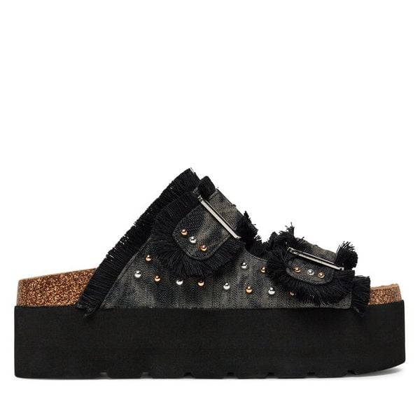 Klapki DeeZee. Czarne klapki damskie DeeZee, bez wzorów, bez obcasa, bez zapięcia. Za 127.99 zł.