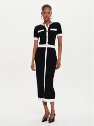KARL LAGERFELD Sukienka dzianinowa 245W1331 Czarny Slim Fit. Czarne sukienki damskie KARL LAGERFELD, bez wzorów, z dzianiny, bez ramiączek. Za 719.99 zł.