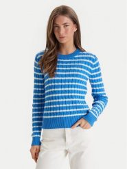 Tommy Hilfiger Sweter WW0WW47644 Niebieski Regular Fit. Niebieskie swetry klasyczne damskie Tommy Hilfiger, xxl, z bawełny, bez kołnierzyka. Za 649.99 zł.