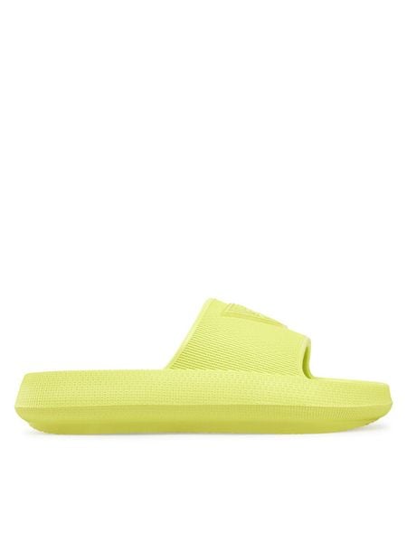 Guess Klapki E4GZ27 WG5X0 Zielony. Zielone klapki damskie Guess, z aplikacjami, z syntetyku, bez obcasa, bez zapięcia. Za 160.99 zł.