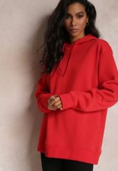 Czerwona Sportowa Bluza z Kapturem i Ściągaczami Kenasia. Czerwone bluzy damskie Renee, xl, bez wzorów, z kapturem. Za 69.99 zł.