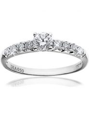 Revoni Złoty pierścionek z diamentami rozmiar: 53. Szare pierścionki damskie Revoni, z diamentem, złote. Za 6,211.99 zł.