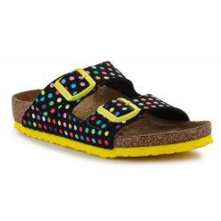 Klapki Birkenstock Arizona Rivet Logo 1023399 wielokolorowe. Buty sportowe dziewczęce z materiału, bez zapięcia. Za 331.10 zł.