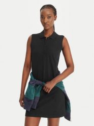 Kappa Sukienka codzienna Ivanka 332D7MW Czarny Regular Fit. Czarne sukienki damskie Kappa, bez wzorów, z bawełny, bez ramiączek. Za 149.99 zł.