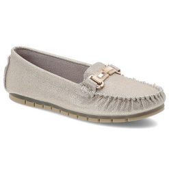 Złote Mokasyny S.Barski Eleganckie Obuwie Damskie Na Płaskiej Podeszwie. Żółte mokasyny damskie S.BARSKI, na wiosnę, z materiału, bez obcasa. Za 179.00 zł.