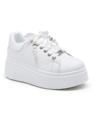 Foreverfolie Sneakersy w kolorze białym rozmiar: 39. Białe obuwie sportowe damskie Foreverfolie, bez zapięcia. Za 153.71 zł.