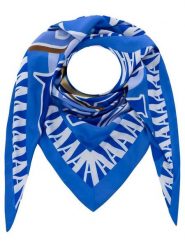 Zwillingsherz Chusta trójkątna "Letters" w kolorze niebieskim - 138 x 68 cm rozmiar: onesize. Niebieskie chusty damskie Zwillingsherz, bez wzorów, z materiału. Za 104.89 zł.
