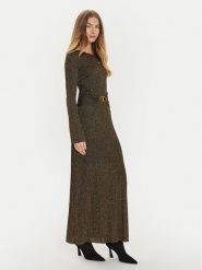TWINSET Sukienka dzianinowa 242TT3460 Czarny Slim Fit. Czarne sukienki damskie Twinset, bez wzorów, z dzianiny, bez ramiączek. Za 1,749.00 zł.
