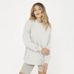 Bluza Unisex F LOOSY Jasnoszara. Szare bluzy damskie LEGEA, xl, bez wzorów, z bawełny, z kapturem. Za 88.00 zł.
