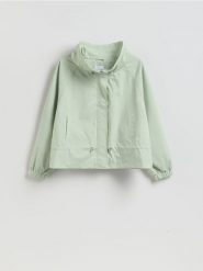 Krótka parka ze ściągaczami - jasnozielony. Zielone parki damskie Reserved, l, z tkaniny, bez kaptura. Za 159.99 zł.