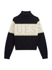 Guess Golf J5BR04 Z3IF0 Czarny Regular Fit. Czarne swetry dziewczęce Guess, z aplikacjami, z bawełny, bez kołnierzyka, bez ramiączek. Za 239.99 zł.
