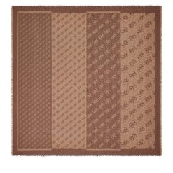 Chusta Guess. Brązowe chusty damskie Guess, z aplikacjami. Za 194.99 zł.