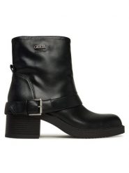 Guess Botki FLFIJI ELE10 Czarny. Czarne botki damskie Guess, ze skóry, bez obcasa, na słupku, bez zapięcia. Za 639.99 zł.