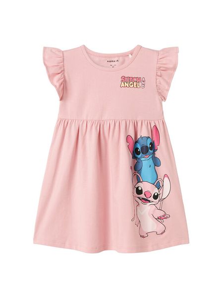 NAME IT Sukienka codzienna 13242968 Różowy Regular Fit. Czerwone sukienki dziewczęce Name it, bez wzorów, z bawełny, bez ramiączek, proste. Za 49.99 zł.