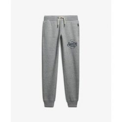 Damskie spodnie dresowe Superdry Premium Script Entry. Szare spodnie sportowe damskie Superdry, s, bez wzorów, z dresówki, na fitness i siłownię. Za 285.00 zł.
